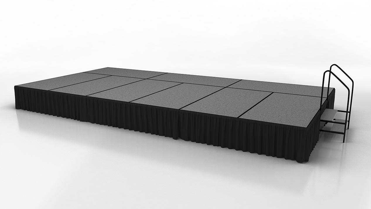 legacy stage with stairs and skirting